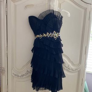 Black Strapless Formal Cocktail Dress